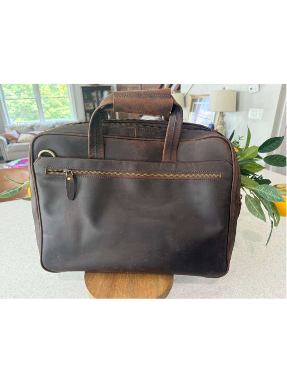 Men's Leather Computer Bag - Picture 2 of 8